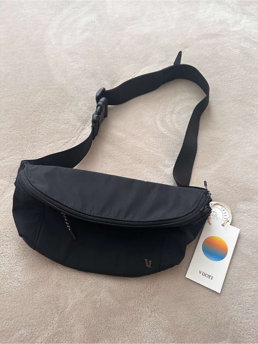 Vuori Black Belt Bag Sling for Men